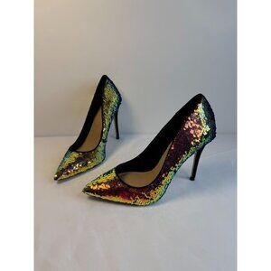 Aldo Stessy Womens Size 7 Multi-color Iridescent Sequin High Heel Party Dressy